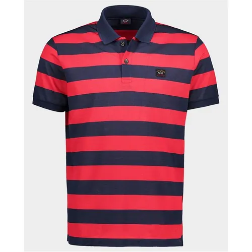 Paul And Shark Stripe Polo Shirt - Red