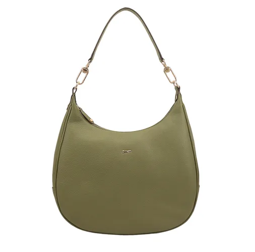 PAUL COSTELLOE Crescent Shaped Leather Tote Shoulder Bag