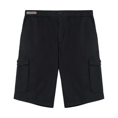 Paul & Shark , Black Side Pocket Bermuda Shorts ,Black male, Sizes: