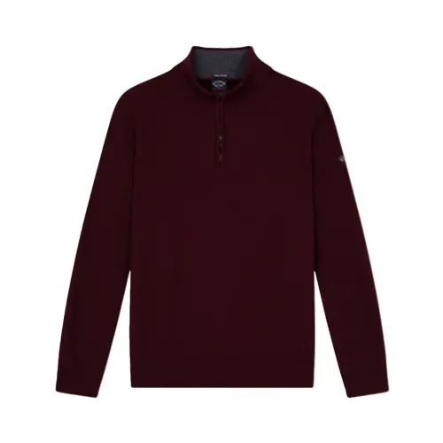 Paul & Shark , Bordeaux Sweaters by Maglia ,Red male, Sizes: