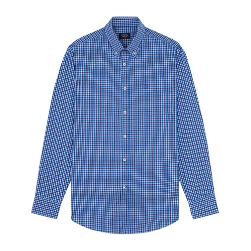 Paul & Shark , Checkered Shirt ,Blue male, Sizes: