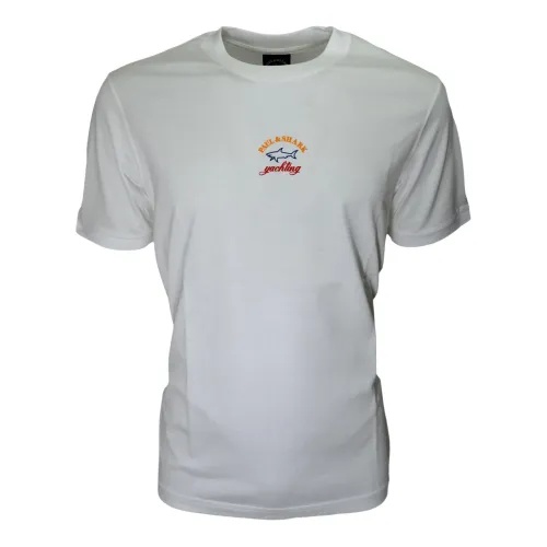 Paul & Shark , Colore Bianco Cop1096 Cotton T-Shirt with Logo ,White female, Sizes: