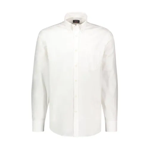 Paul & Shark , Elasticized cotton shirt ,White male, Sizes:
