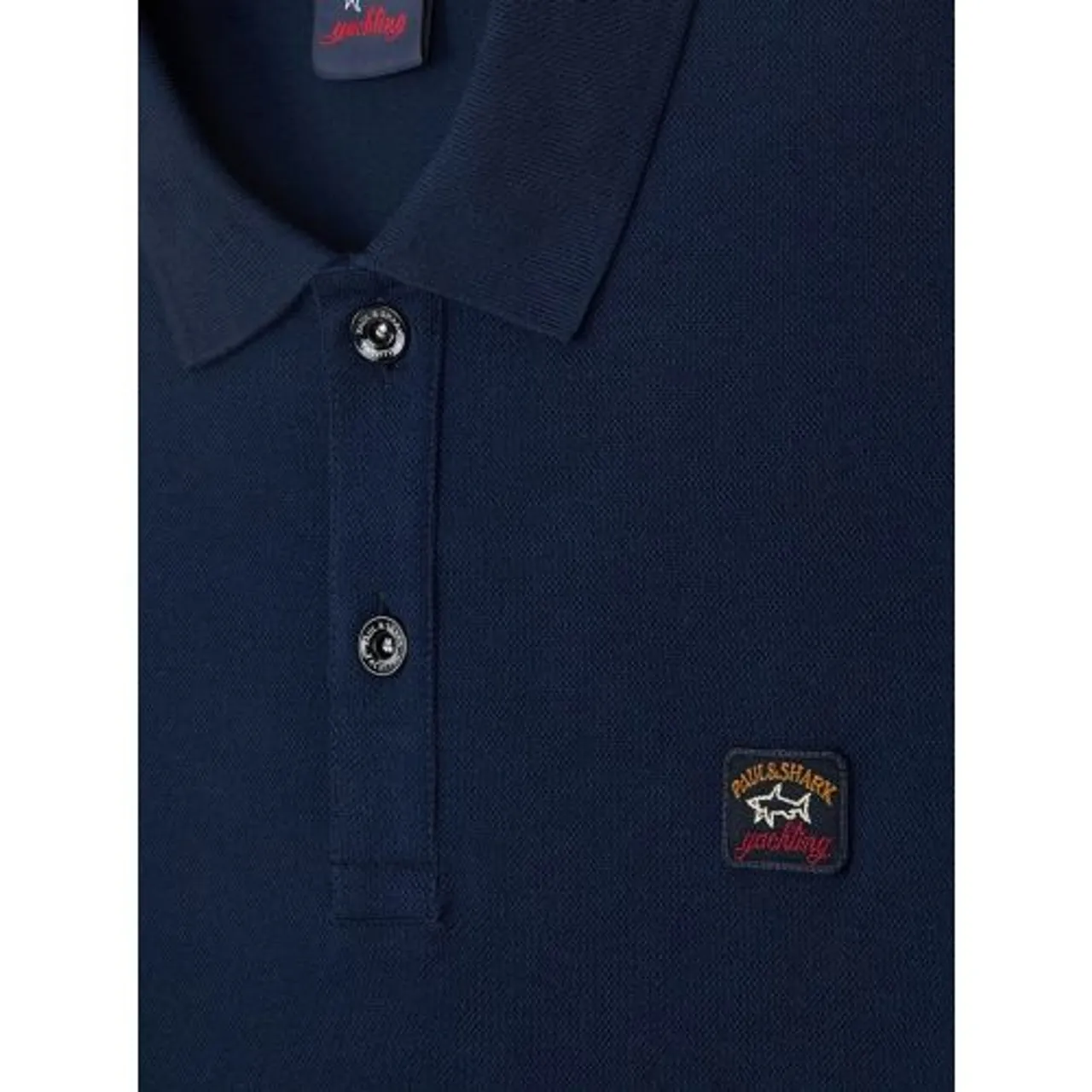 Paul & Shark Mens Blue Knitted Cotton Webbing Polo Shirt