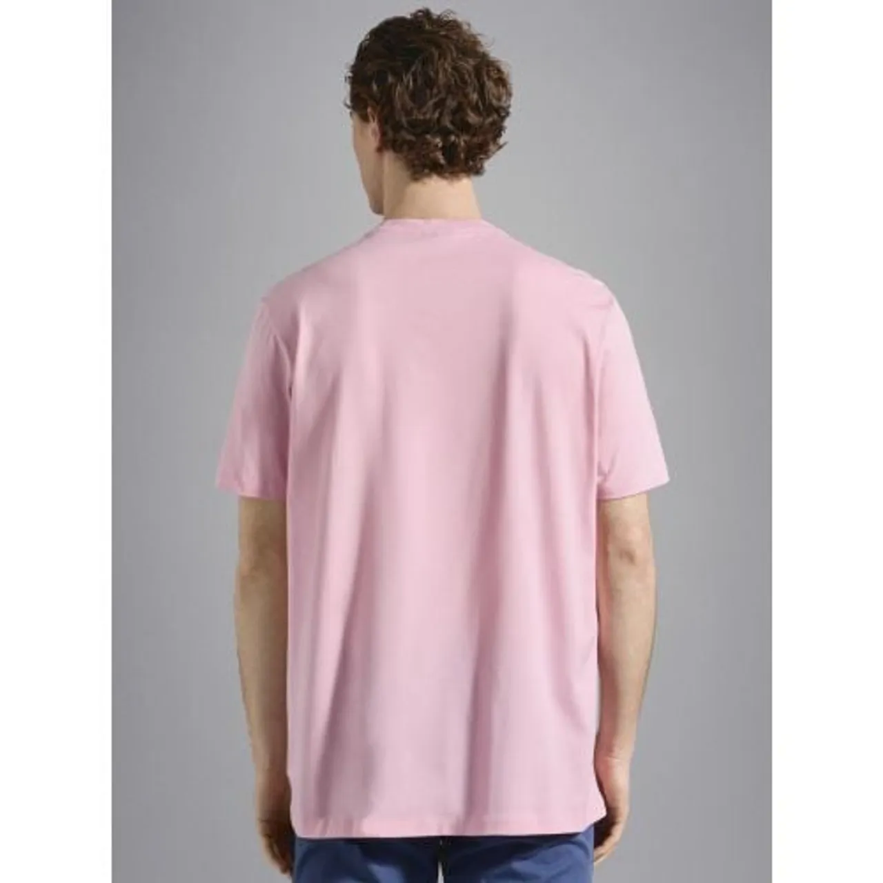 Paul & Shark Mens Light Pink Knitted Cotton Webbing T-Shirt