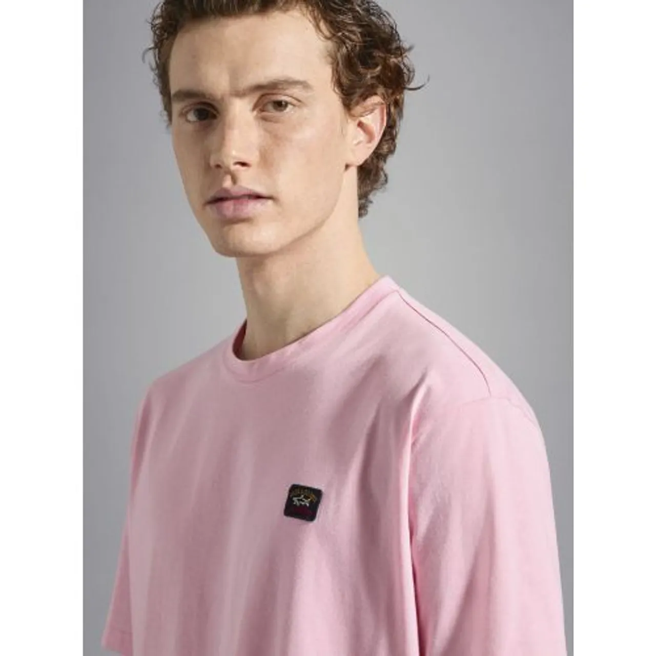 Paul & Shark Mens Light Pink Knitted Cotton Webbing T-Shirt