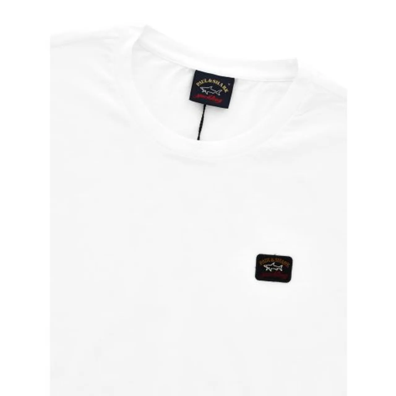 Paul & Shark Mens White Knitted Cotton Webbing T-Shirt