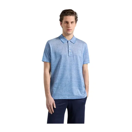 Paul & Shark , Polo Linen AND Cotton ,Blue male, Sizes: