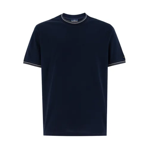 Paul & Shark , Striped Crew Neck T-shirt ,Blue male, Sizes: