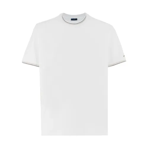 Paul & Shark , Striped Crew Neck T-shirt ,White male, Sizes: