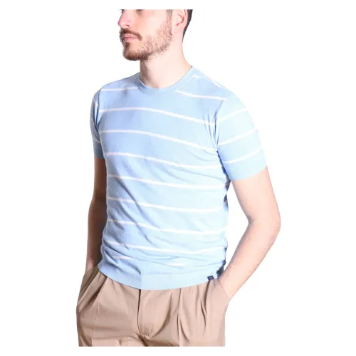 Paul & Shark , Striped Sky Blue T-Shirt ,Blue male, Sizes: