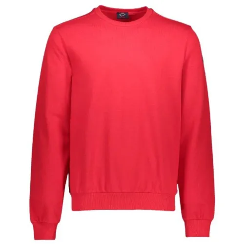 Paul & Shark , Sweatshirt with badge on the sleeve ,Red male, Sizes: