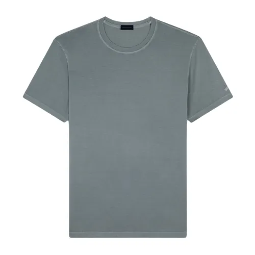 Paul & Shark , T-shirt in jersey di cotone tinto capo ,Green male, Sizes: