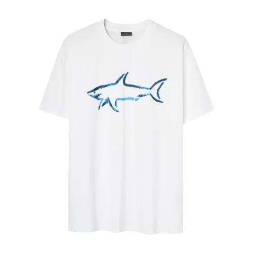 Paul & Shark , White Printed T-Shirt ,White male, Sizes:
