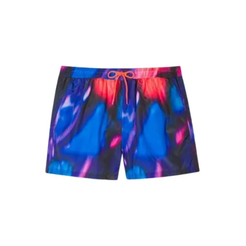 Paul Smith , Beachwear, Men`s Swim Shorts with Rave Boy Pattern ,Blue male, Sizes:
