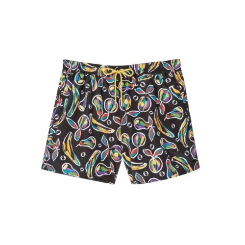 Paul Smith , Beachwear Swim Shorts with A Fruit Print ,Black male, Sizes: