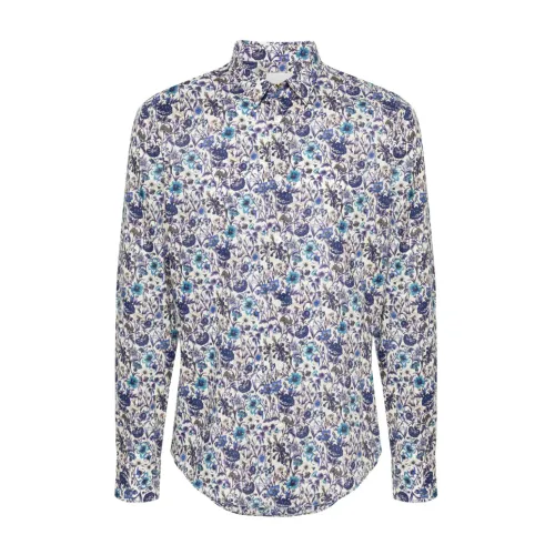 Paul Smith , Blue Liberty Floral Slim Fit Shirt ,Blue male, Sizes: