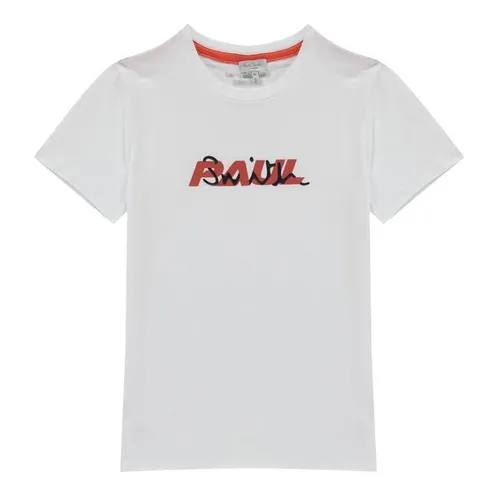 Paul Smith Boys Overlay Printed Logo T Shirt - White