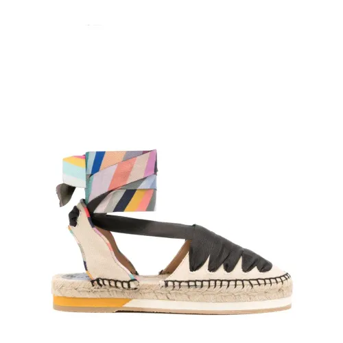 Paul Smith , Canvas Stripe Print Flat Shoes ,Multicolor female, Sizes: