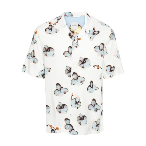 Paul Smith , Floral Print Camp Collar Shirt ,Multicolor male, Sizes:
