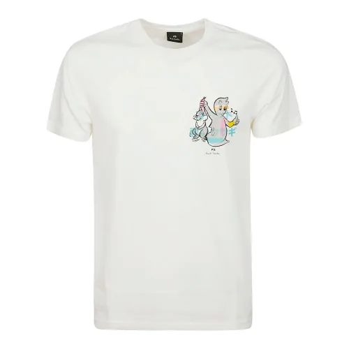 Paul Smith , Ghost Print Slim Fit T-Shirt ,White male, Sizes:
