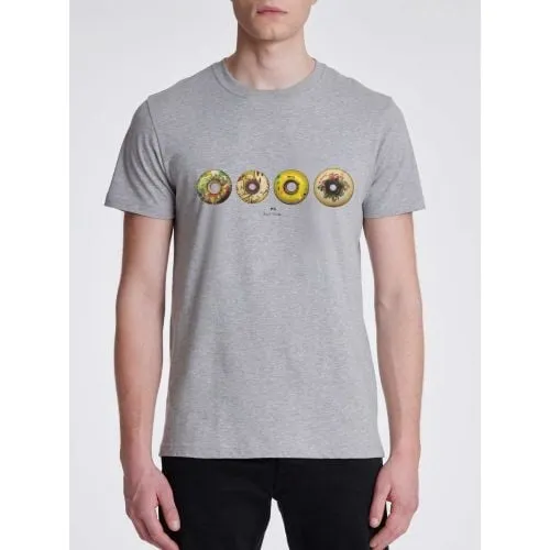 Paul Smith Mens Grey Melange Wheels T-Shirt