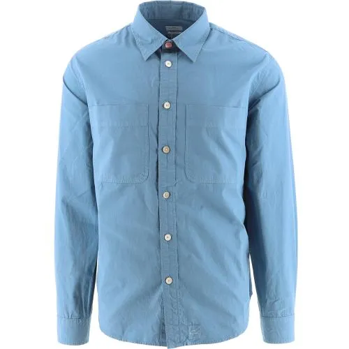 Paul Smith Mens Greyish Blue Long Sleeve Casual Fit Shirt