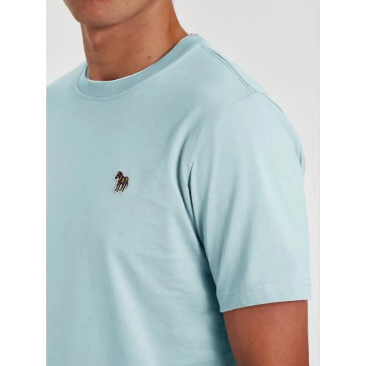 Paul Smith Mens Light Blue Regular Fit Zebra Badge T-Shirt
