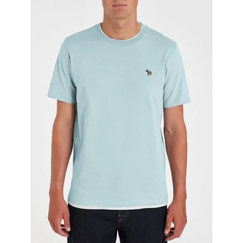 Paul Smith Mens Light Blue Regular Fit Zebra Badge T-Shirt