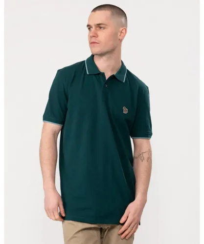 Paul Smith Mens Regular Fit Short Sleeve Zebra Polo Shirt With Contrast Tipping - Green