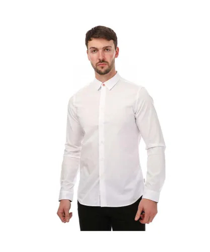Paul Smith Mens Slim Long Sleeve Dress Shirt in White Cotton