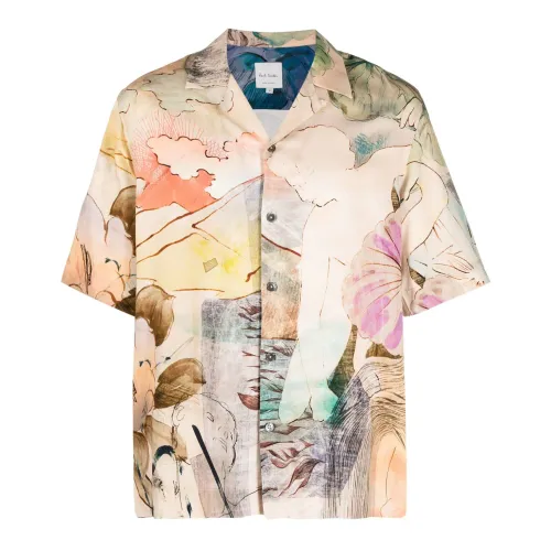 Paul Smith , Multicolor Graphic Print Viscose Shirt ,Multicolor male, Sizes: