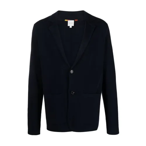 Paul Smith , Navy Knitted Jacket ,Blue male, Sizes: