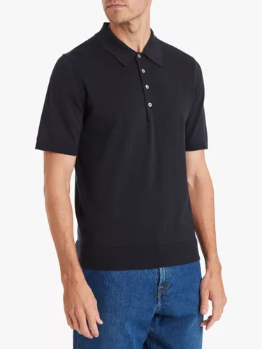 Paul Smith Organic Cotton Short Sleeve Polo Shirt, Black - Black - Male
