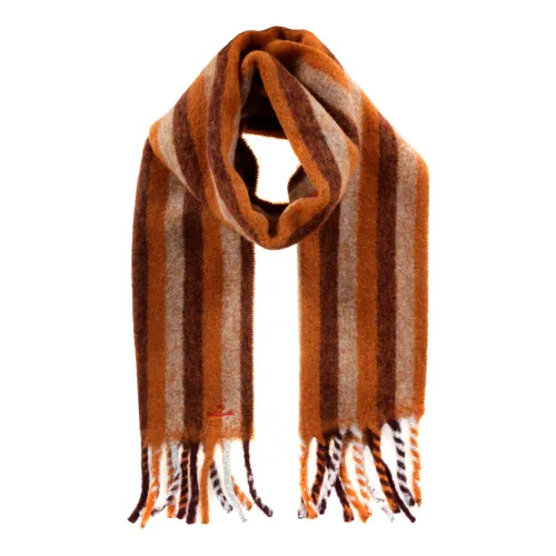 Paul Smith , Patterned Winter Scarf for Men ,Orange male, Sizes: ONE