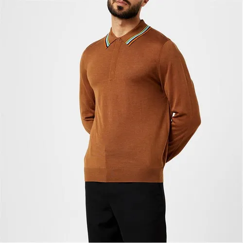 Paul Smith Paul Tipped Ls Polo Sn34 - Brown