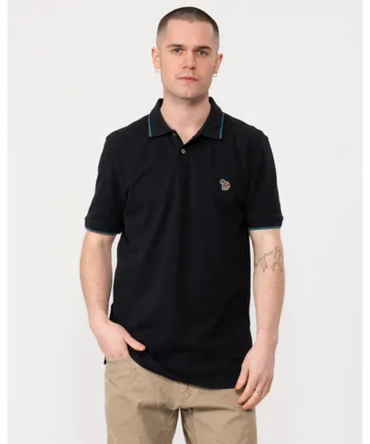 Paul Smith PS Mens Regular Fit Short Sleeve Zebra Polo Shirt With Contrast Tipping - Navy