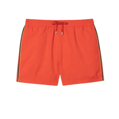 Paul Smith , Red Swim Shorts with `Artist Stripe` Trim ,Red male, Sizes: