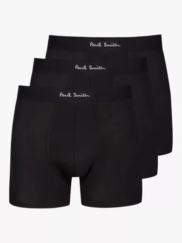 Paul Smith Stretch Cotton Long Trunks, Pack of 3, Black - Black - Male