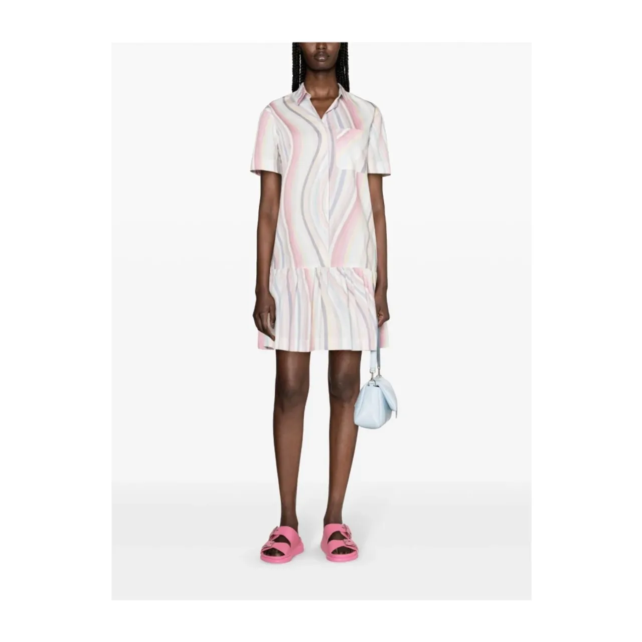 Paul Smith , Swirl Print Cotton Dress ,Multicolor female, Sizes: