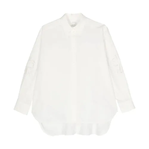 Paul Smith , White Cotton Shirt with Broderie Anglaise ,White female, Sizes: