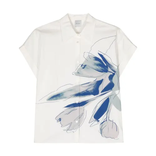 Paul Smith , White Floral Print Shirt ,White female, Sizes: