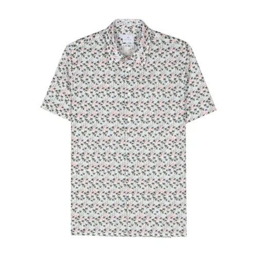 Paul Smith , White Palm Tree Print Shirt ,Multicolor male, Sizes: