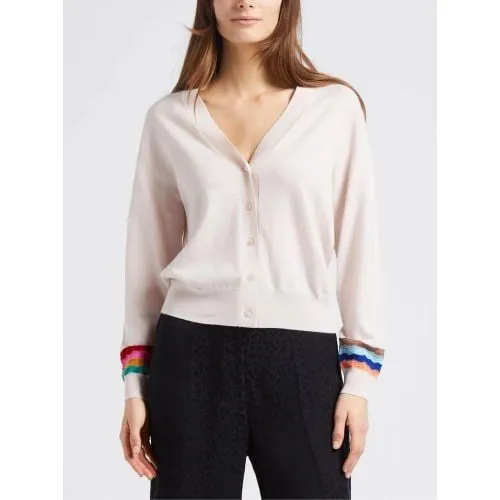 Paul Smith Womens Off-White Knitted Button Fasten Cardigan