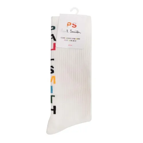 PAUL SMITH Word 1 Pack Socks - White