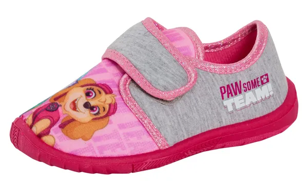 Paw Patrol Girls Slippers Grey/Pink EU 28/10 UK Child