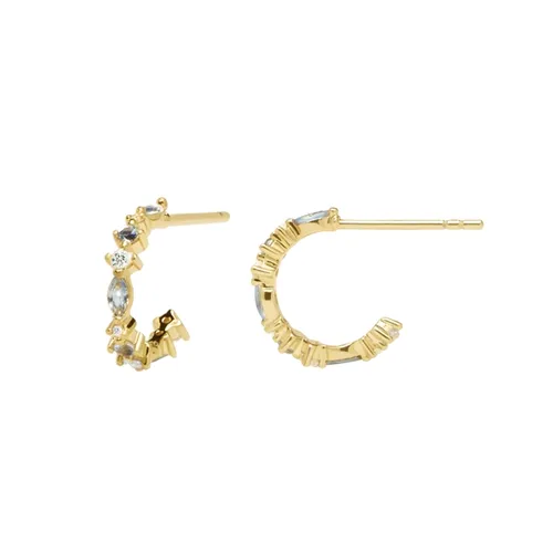 PDPAOLA Gold Ombré Blue Crystal Earrings - Gold
