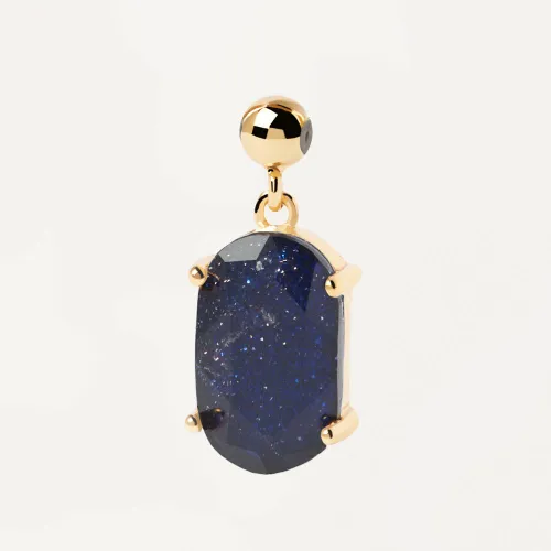 PDPAOLA Gold Plated Blue Sandstone Luck Charm