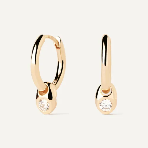 PDPAOLA Gold Plated Delta Hoop Earrings