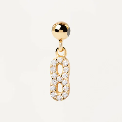 PDPAOLA Gold Plated Number 8 Charm